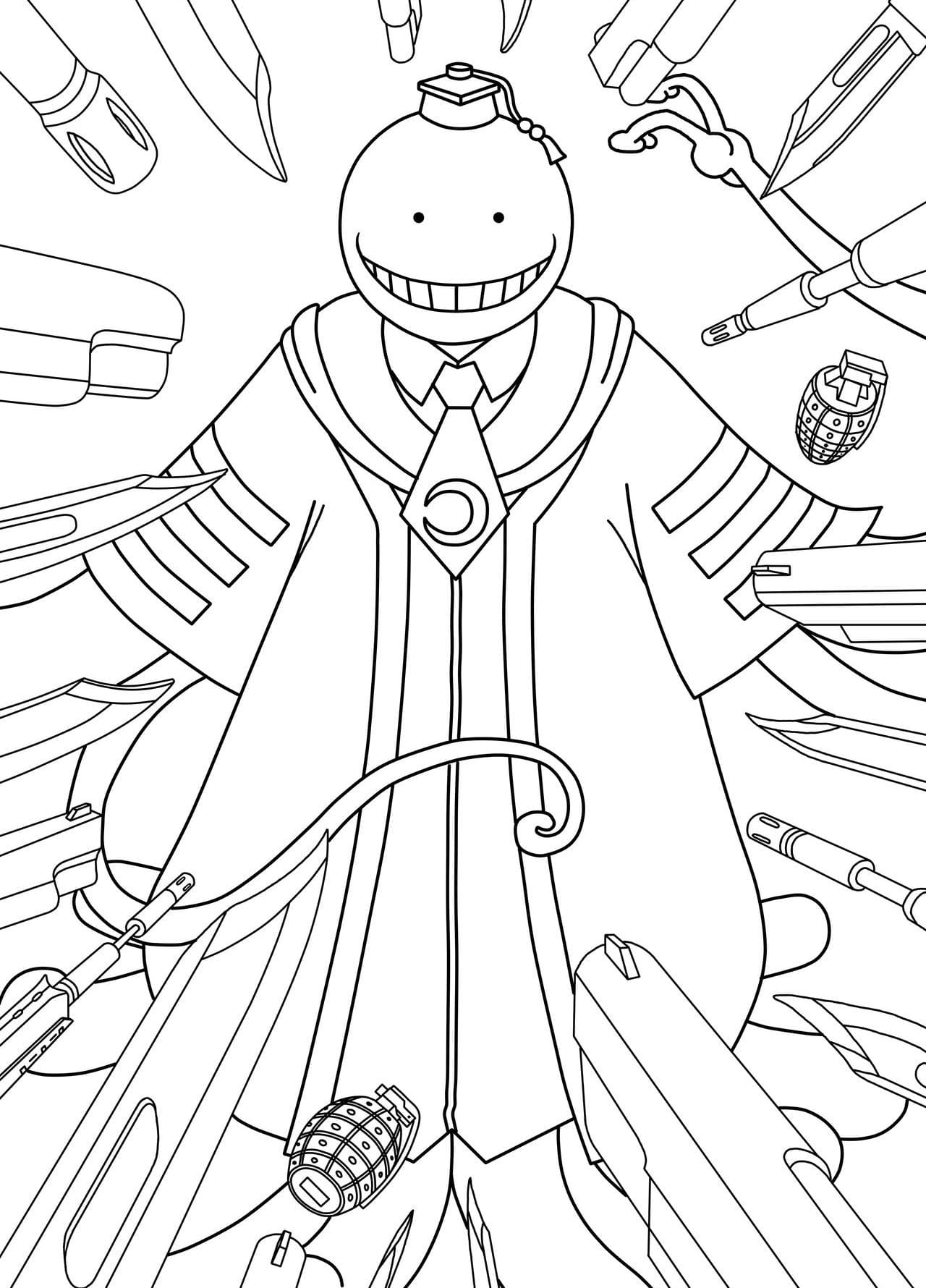 Assassination Classroom Korosensei Coloring Pages