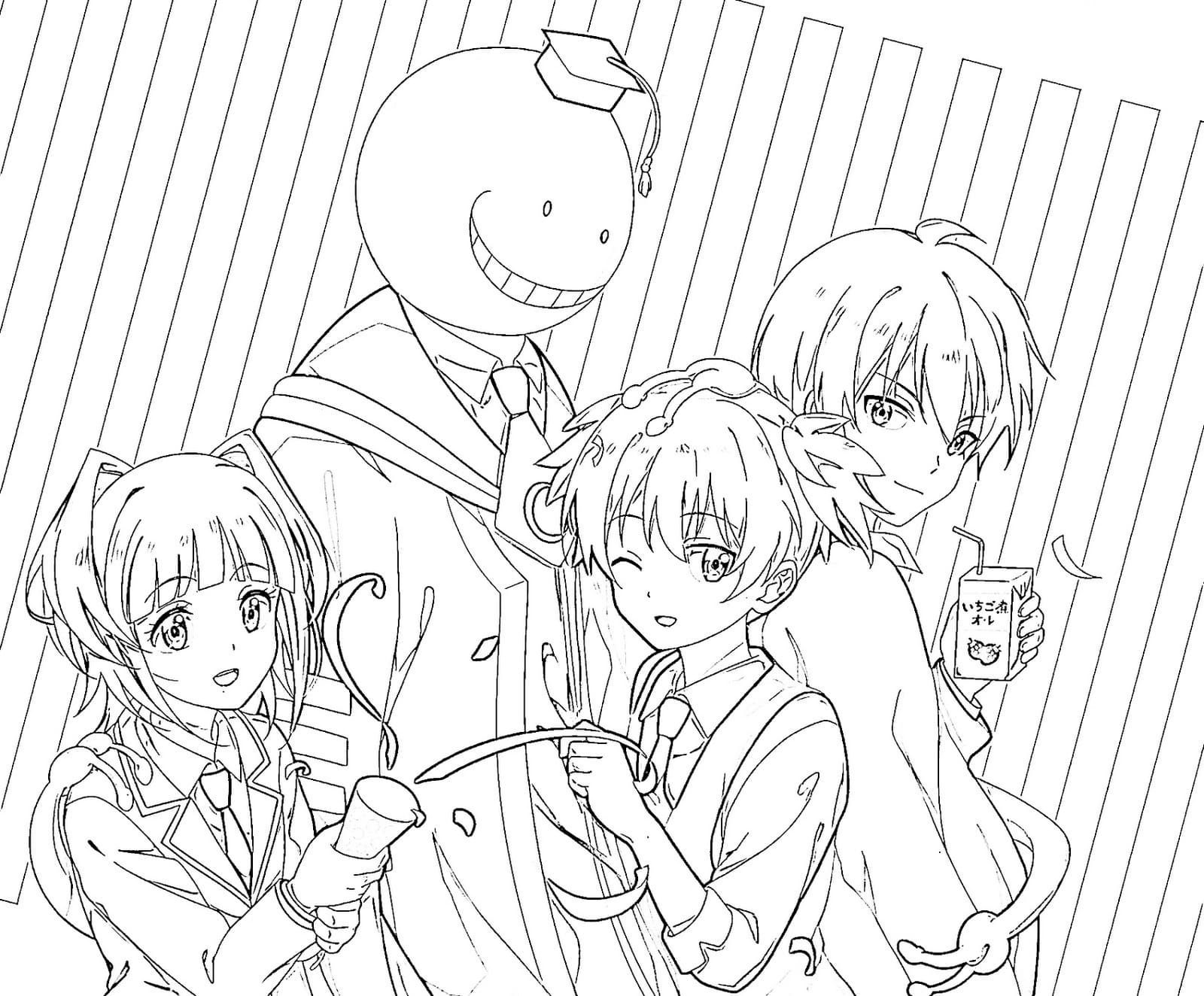 Assassination Classroom Coloring Pages Printable Free
