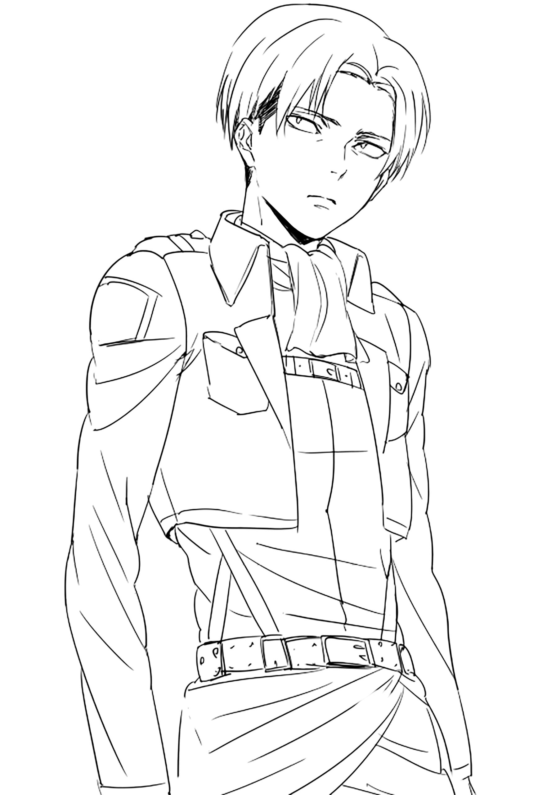 Attack on Titans Levi Coloring Page
