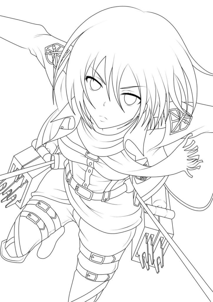 Attack on Titans Mikasa Coloring Page