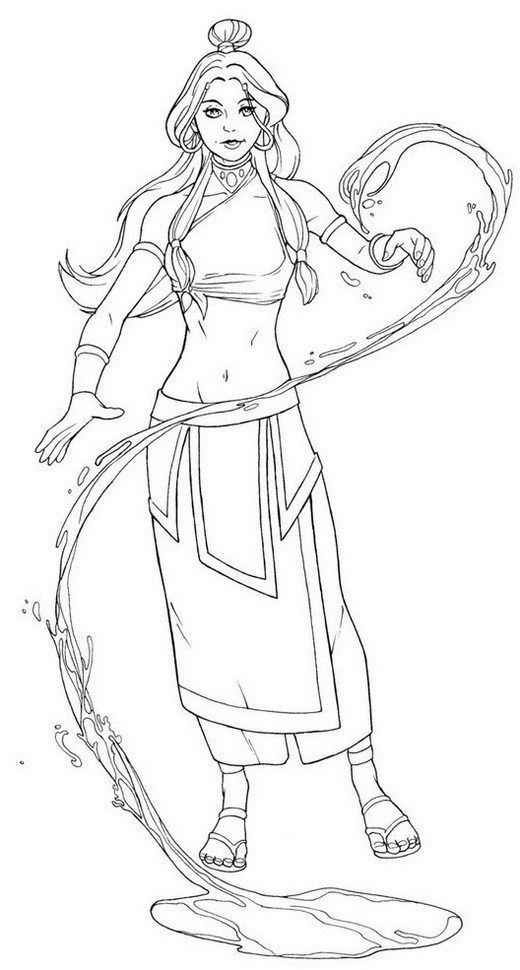 Avatar Coloring Pages Katara