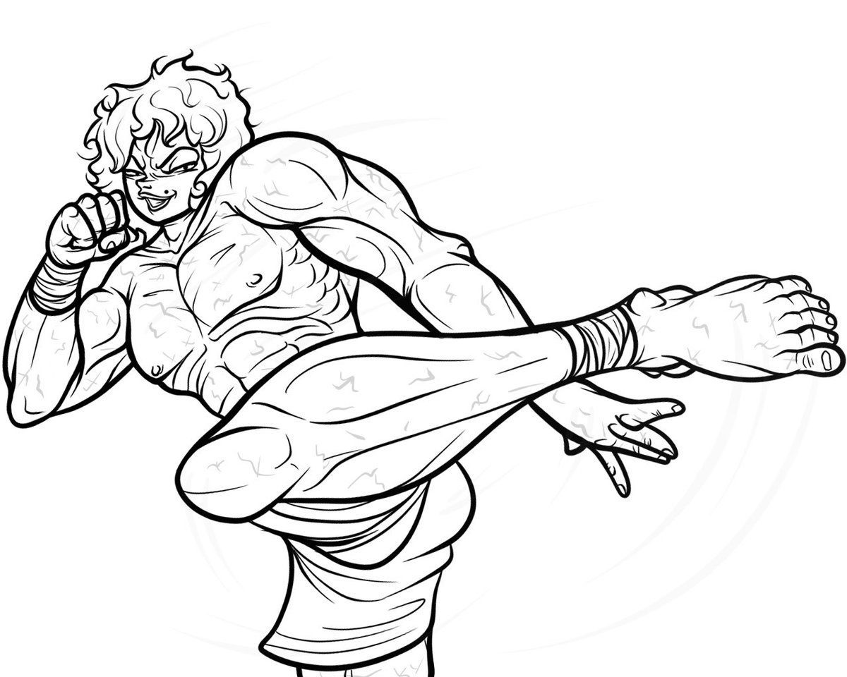 Baki Kick Coloring Page