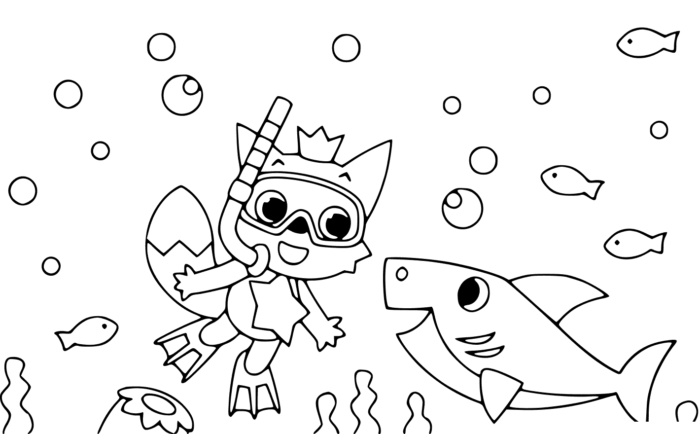Baby Shark Coloring Page
