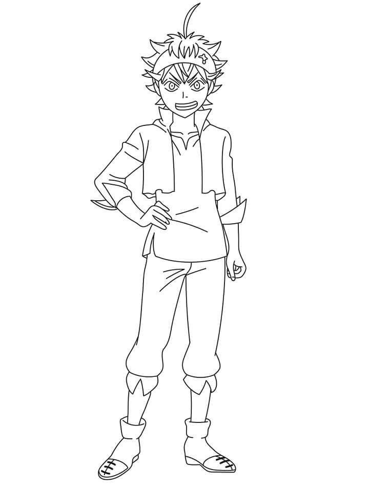 Black Clover Asta Coloring Page