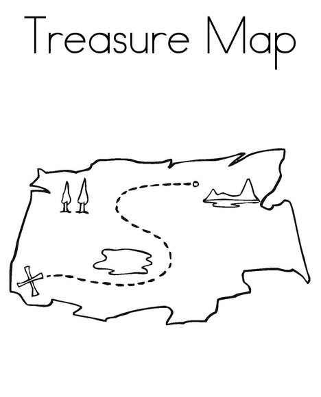 Blank Treasure Map Coloring Page
