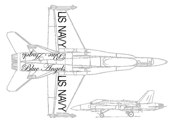 Blue Angel Jet Coloring Pages