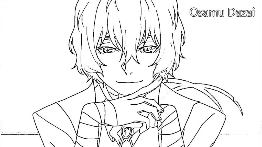 Dazai Osamu Coloring Page