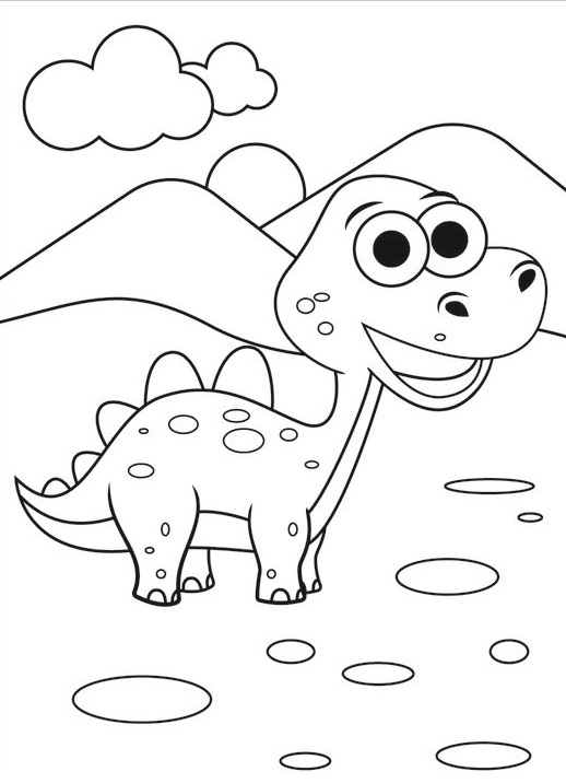 Cartoon Dinosaur Cute Dinosaur Coloring Pages