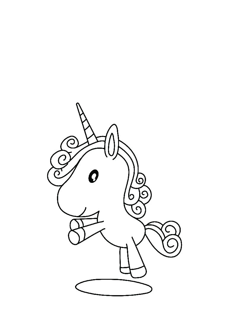 Cartoon Unicorn Coloring Pages