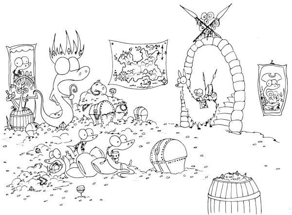 Cave with Treasure Coloring Pages
