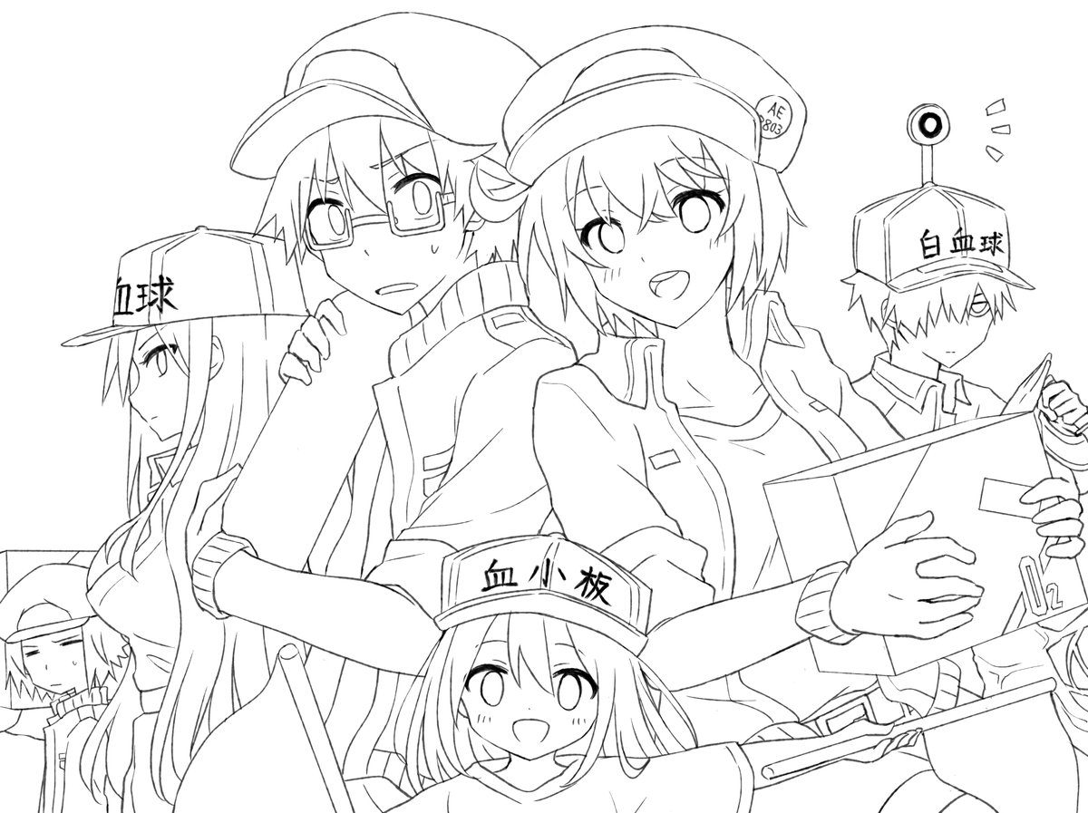 Cells At Work Coloring Pages