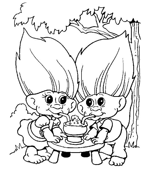 Christmas Treasure Troll Coloring Page