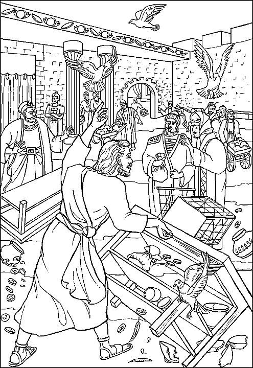 Cleansing the Temple Coloring Page