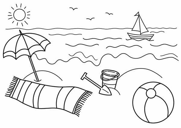 Coloring Page Beach