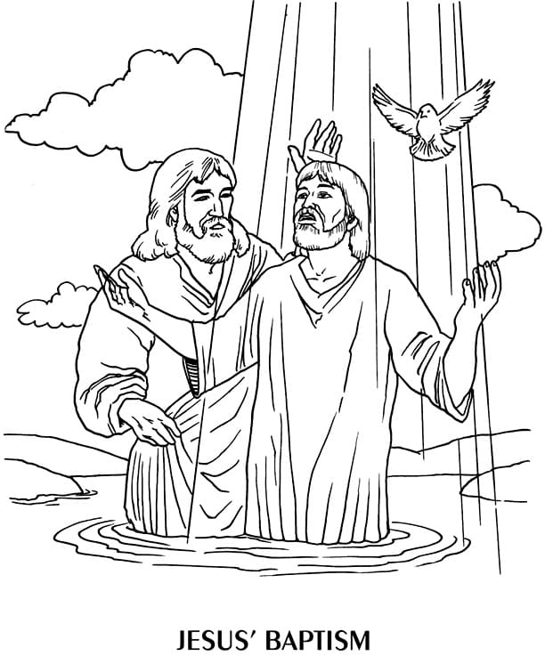Coloring Page Jesus Baptism