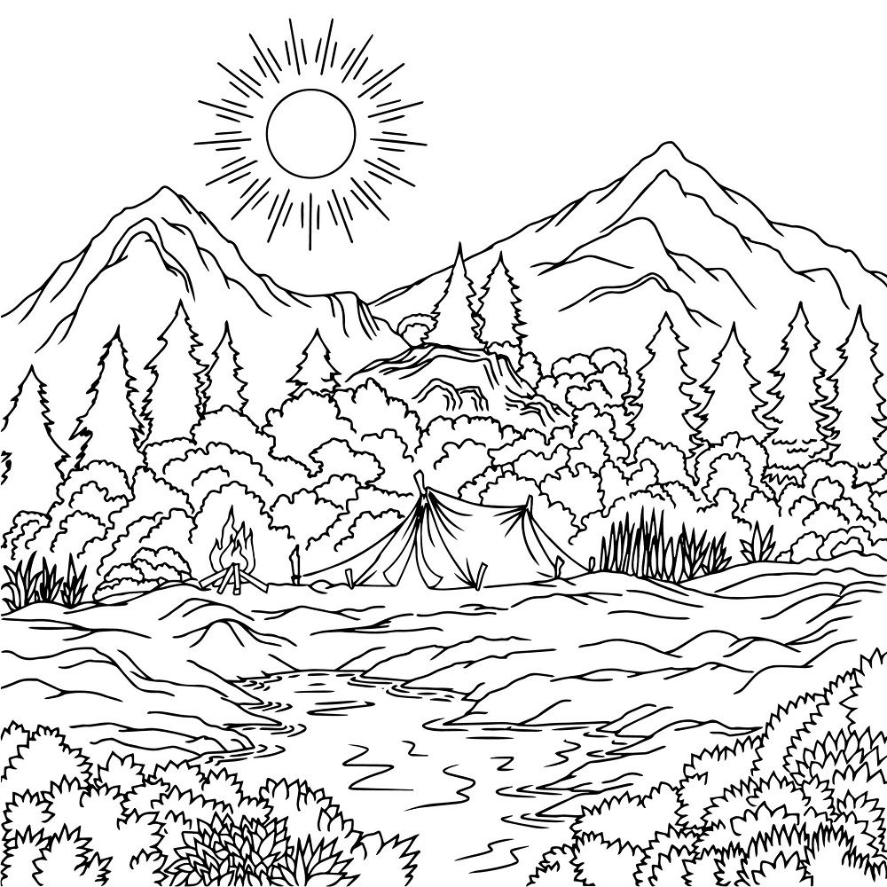 Coloring Page Landscape