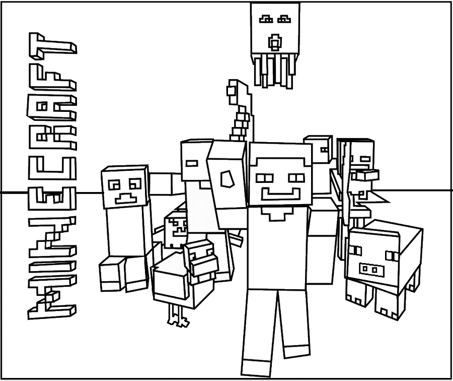 Coloring Page Minecraft