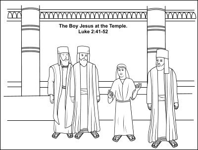 Coloring Page of Jesus in the Temple