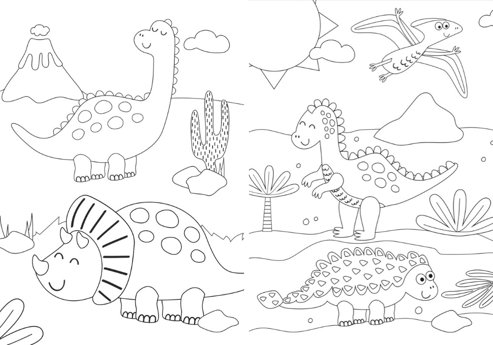 Coloring Pages of a Dinosaur