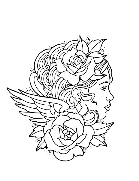 Coloring Tattoo Pages