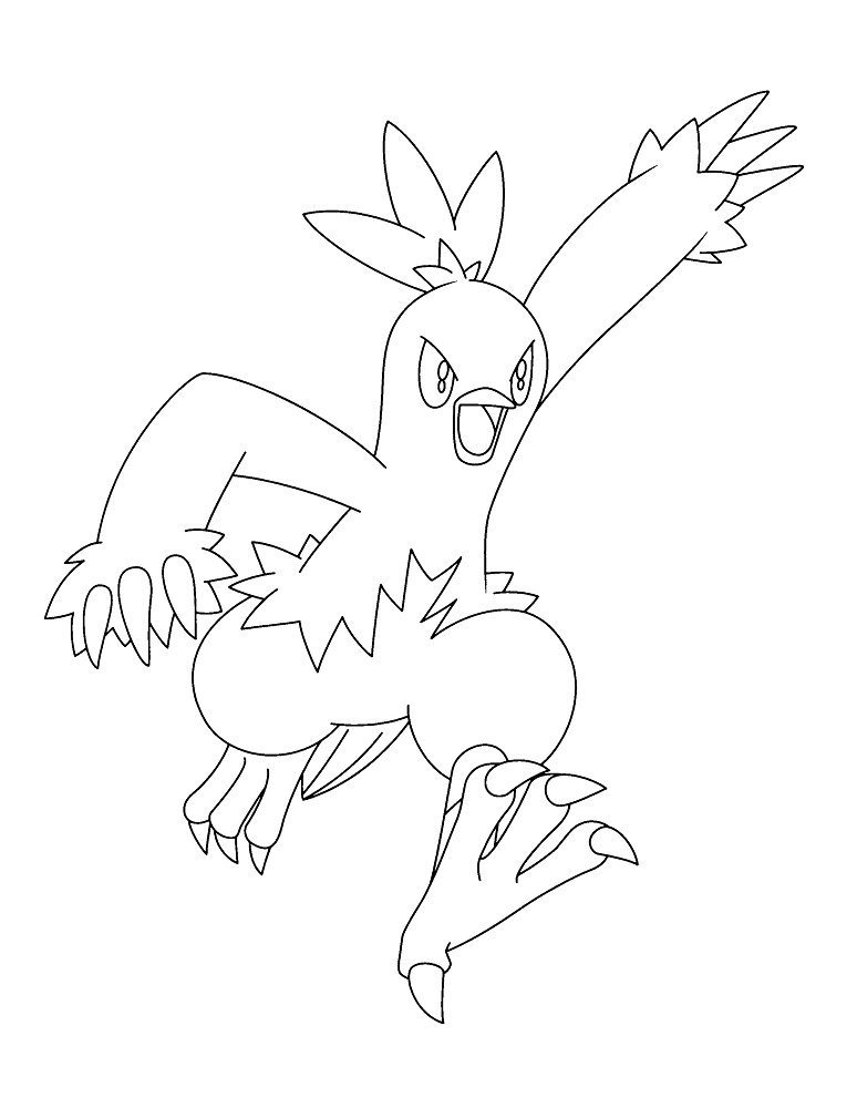 Combusken Coloring Page