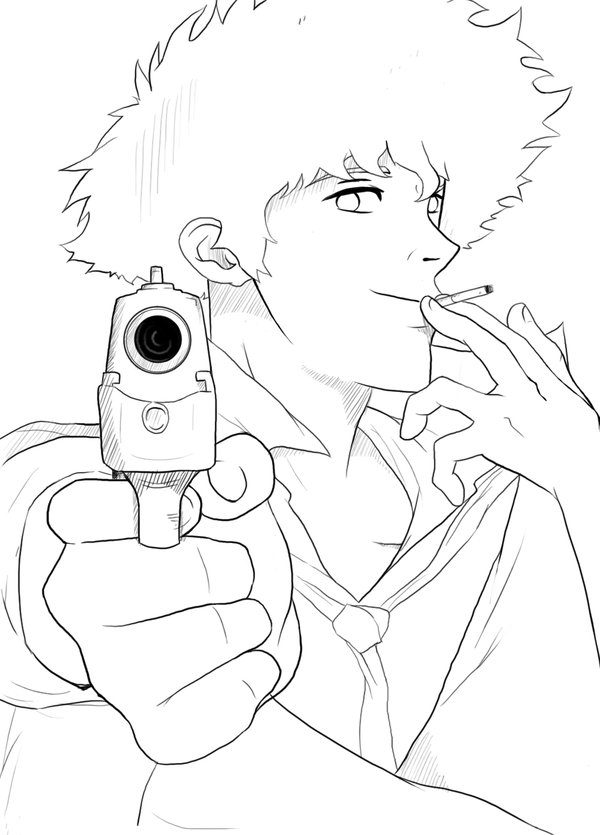 Cowboy Bebop Spike Coloring Pages