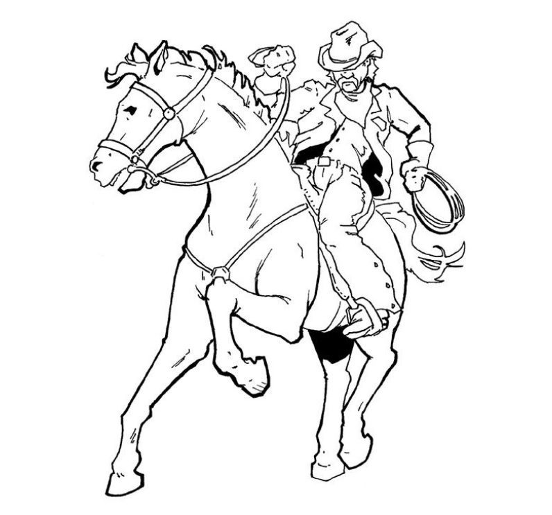 Cowboy Horse Coloring Pages to Print
