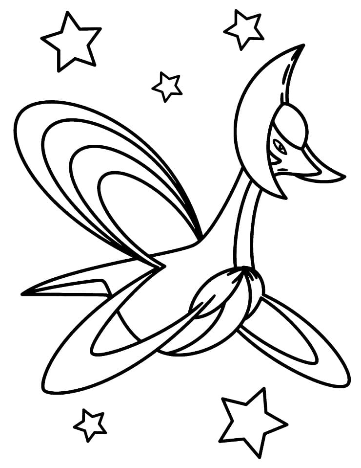 Cresselia Coloring Page