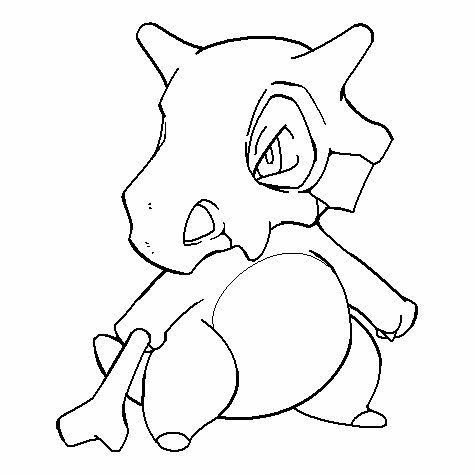 Cubone Coloring Page