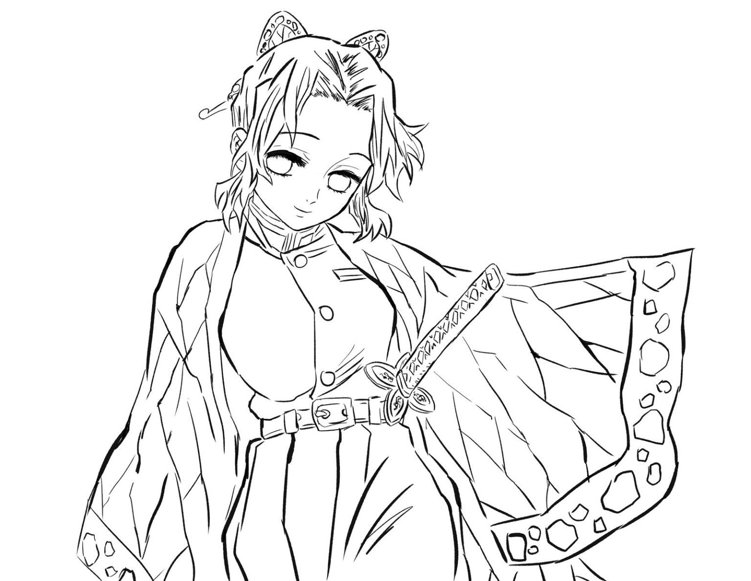 Demon Slayer coloring page Shinobu Best Demon Slayer Coloring Page