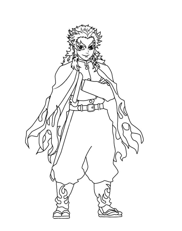 Demon Slayer Rengoku Coloring Page