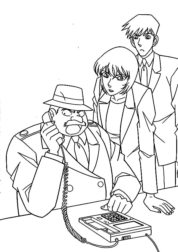 Detective Conan Coloring Page for Adult