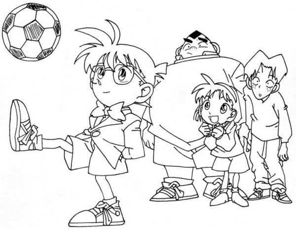 Detective Conan Coloring Page for Kids
