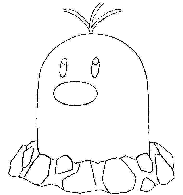 Diglett Coloring Page