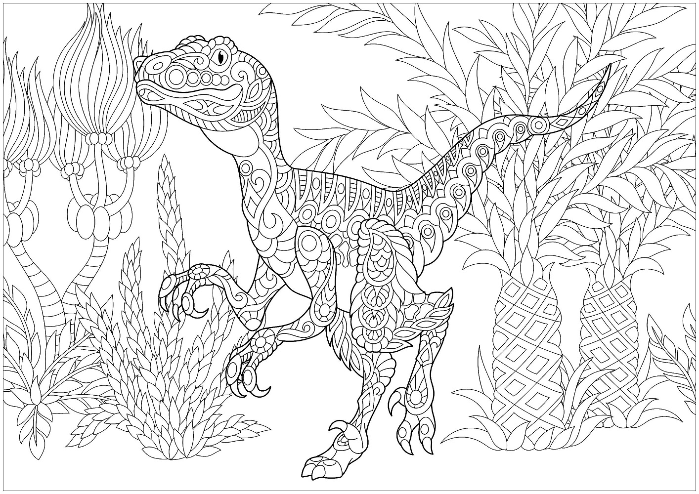 Dinosaur Adult Coloring Pages