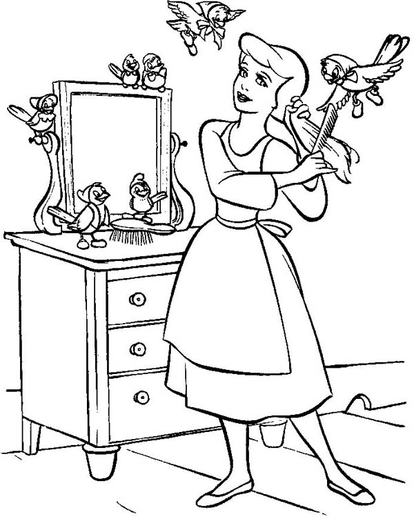 Cinderella Coloring Page Free