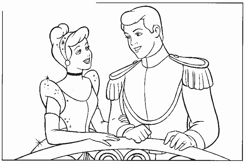 Cinderella Coloring Page For Kids