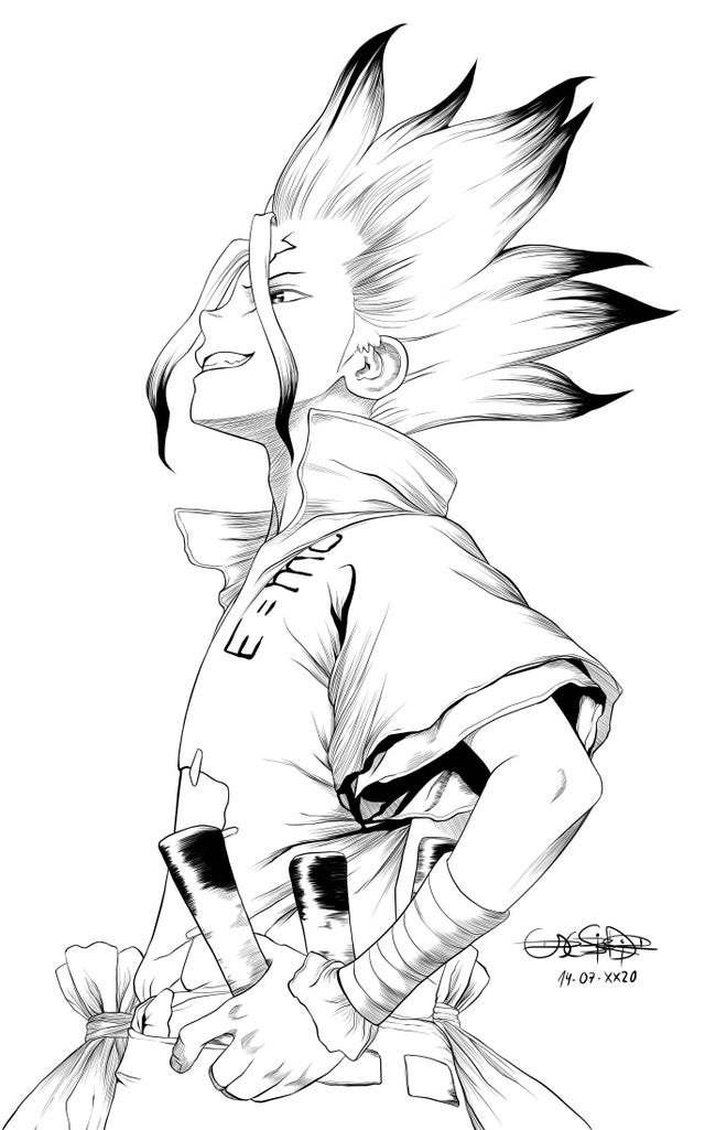 Dr Stone Senku Coloring Page