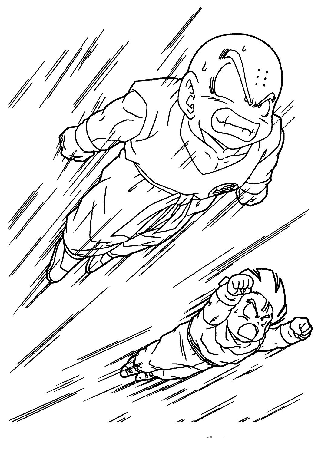 Dragon Ball Krillin Flying Coloring Page
