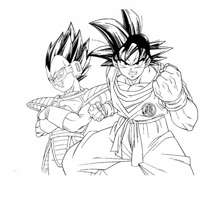 Dragon Ball Z Coloring Pages Goku and Vegeta