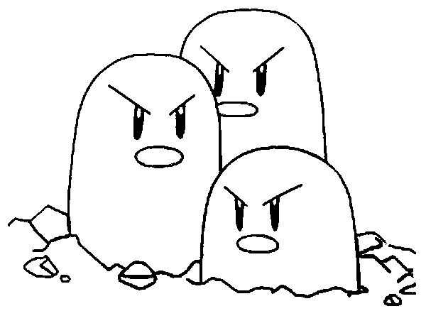 Dugtrio Coloring Page