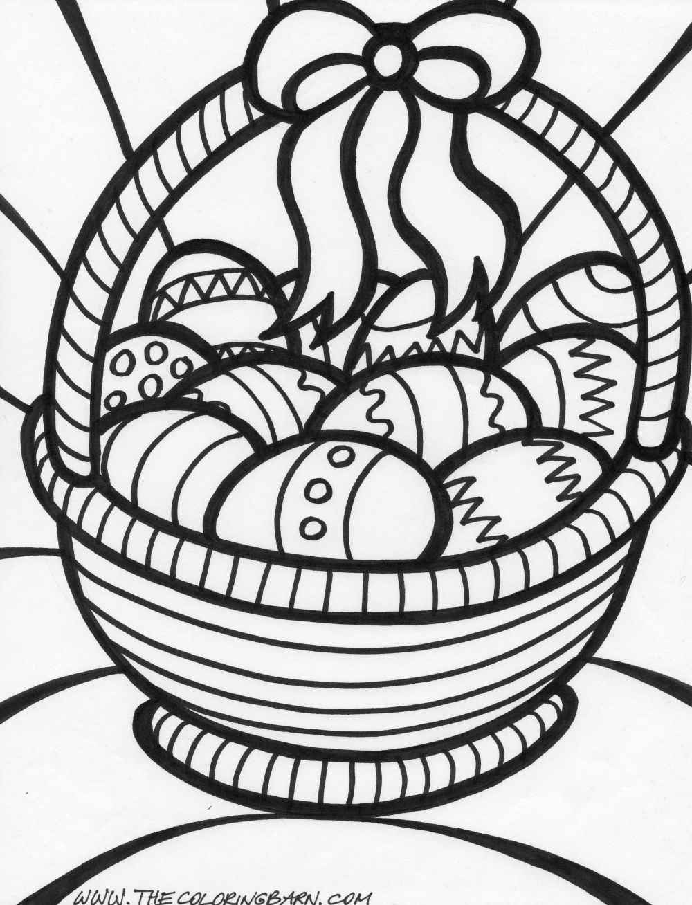 Download Easter Basket Coloring Page coloring page & book for kids.