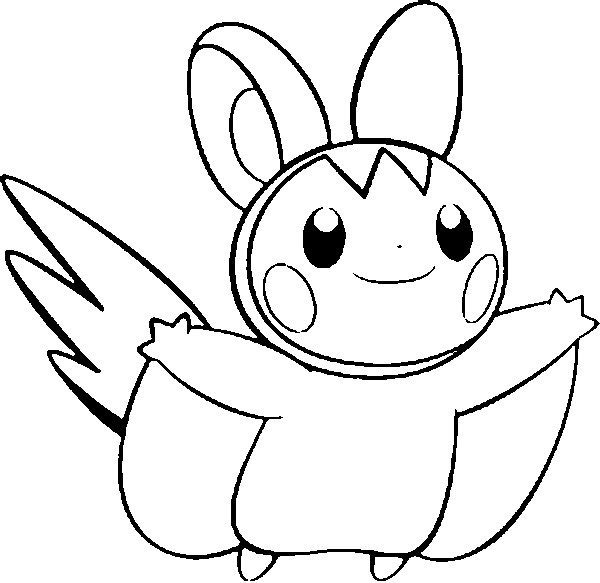 Emolga Coloring Page