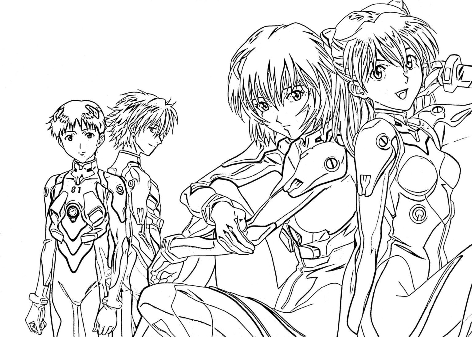 Evangelion Coloring Pages Printable Free