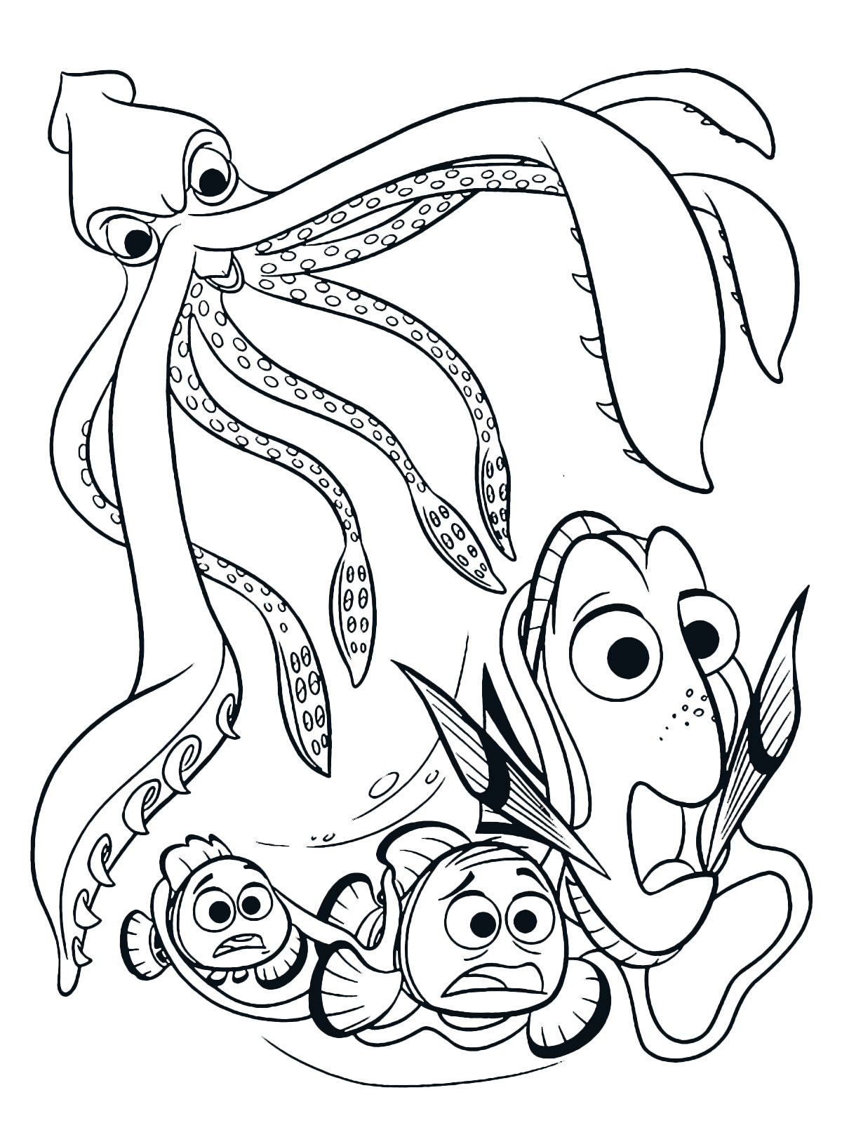 Finding Dory Coloring Page Free