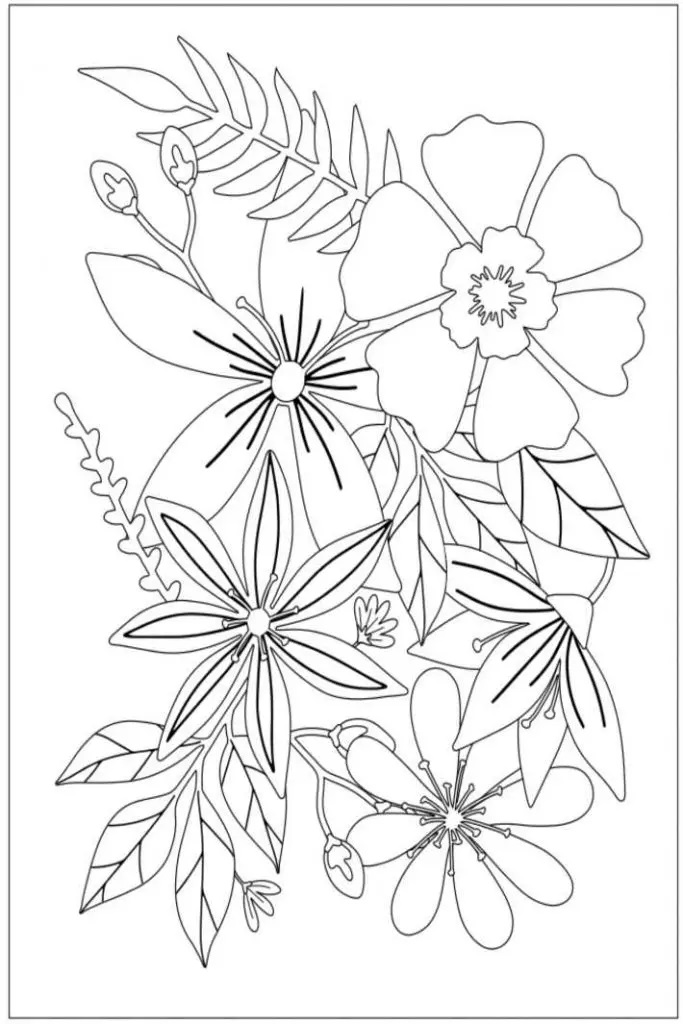Flower Coloring Pages Adults
