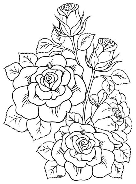 Flower Tattoo Coloring Pages