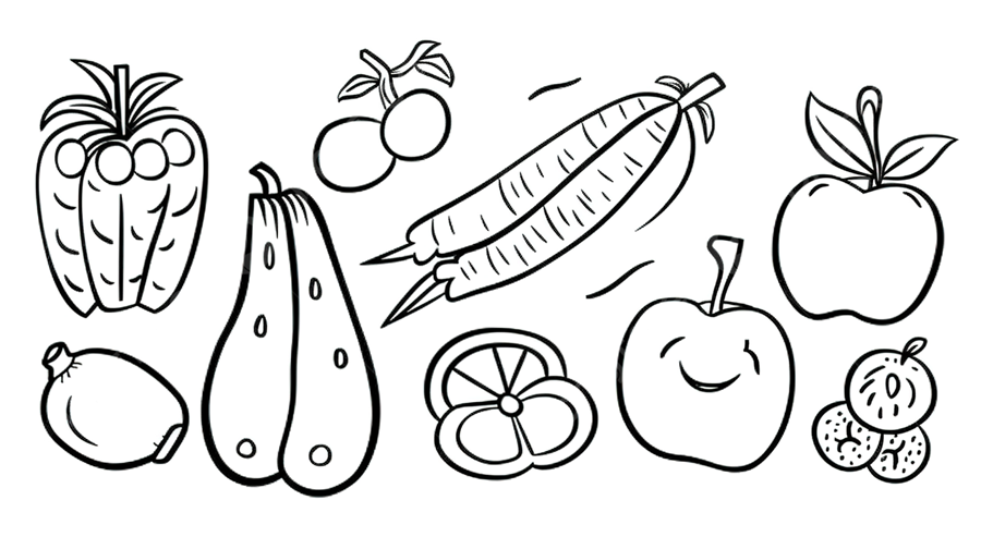 Free Coloring Pages of Fruits and Vegetables
