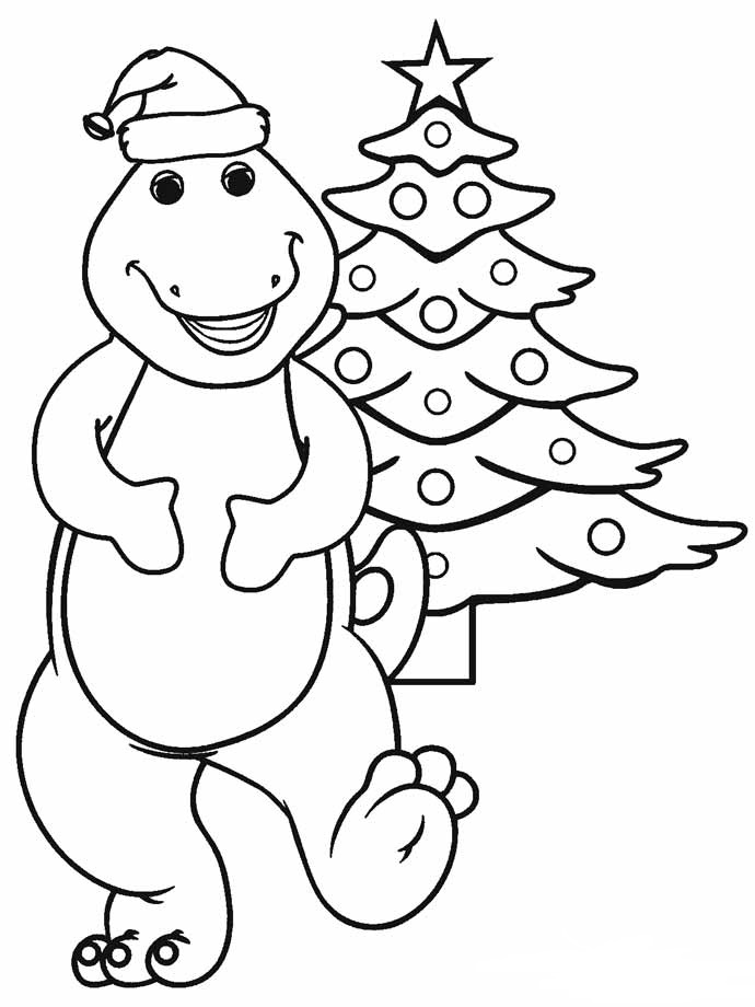 Free Printable Christmas Dinosaur Coloring Pages