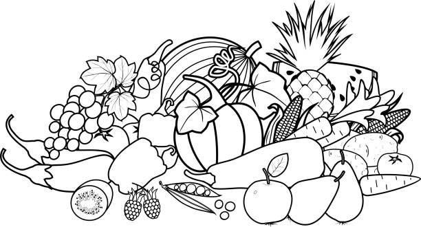 Free Printable Fruits and Vegetables Coloring Pages